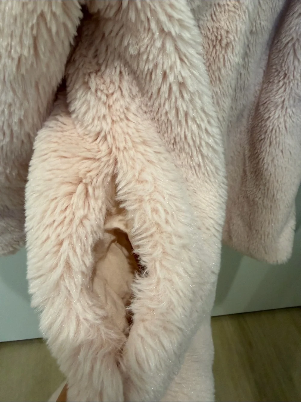 Pink Faux Fur Kids Coat with Peter Pan Collar